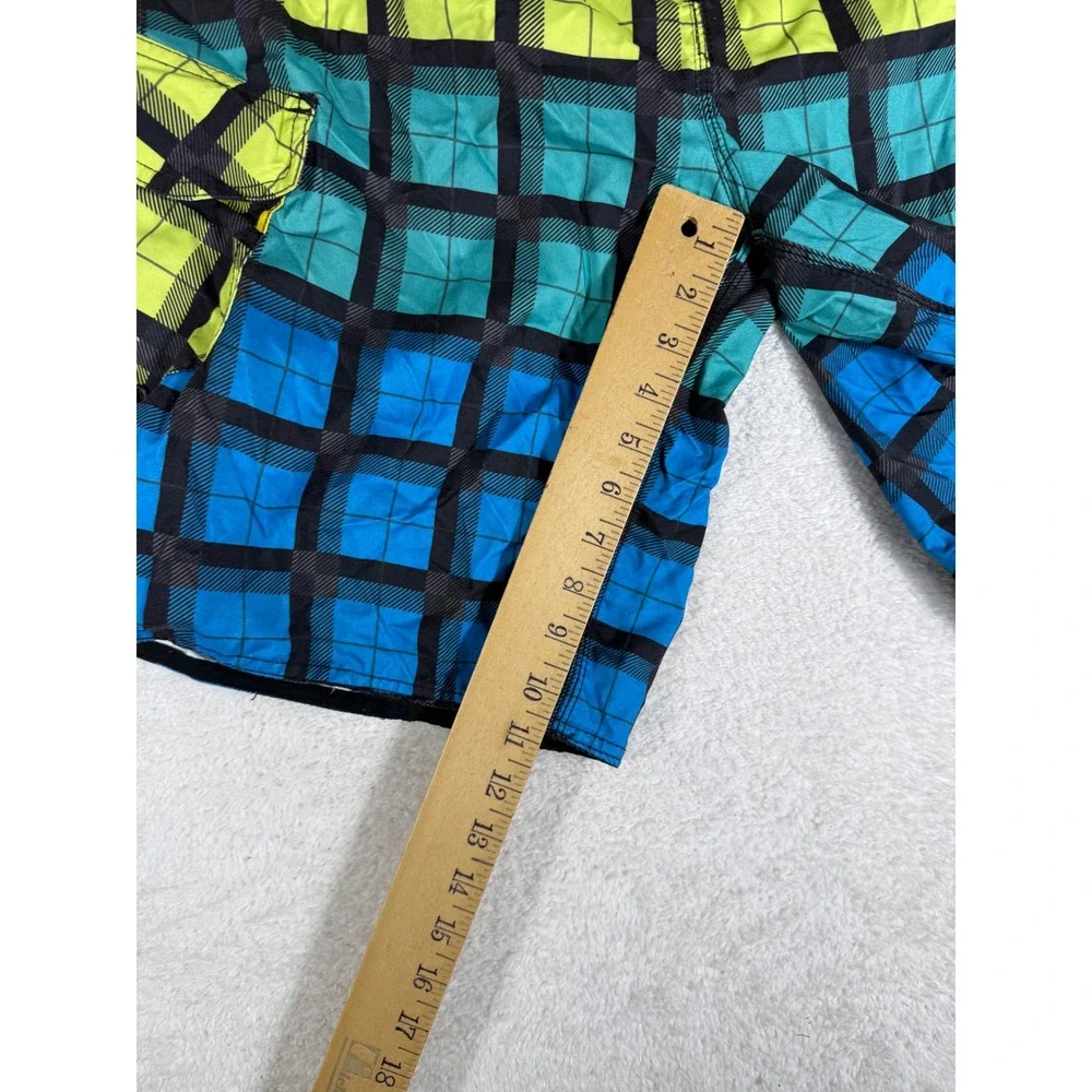 Burnside Board‎ Shorts Mens Medium Multi Color Plaid Gradient y2k Swim Trunks